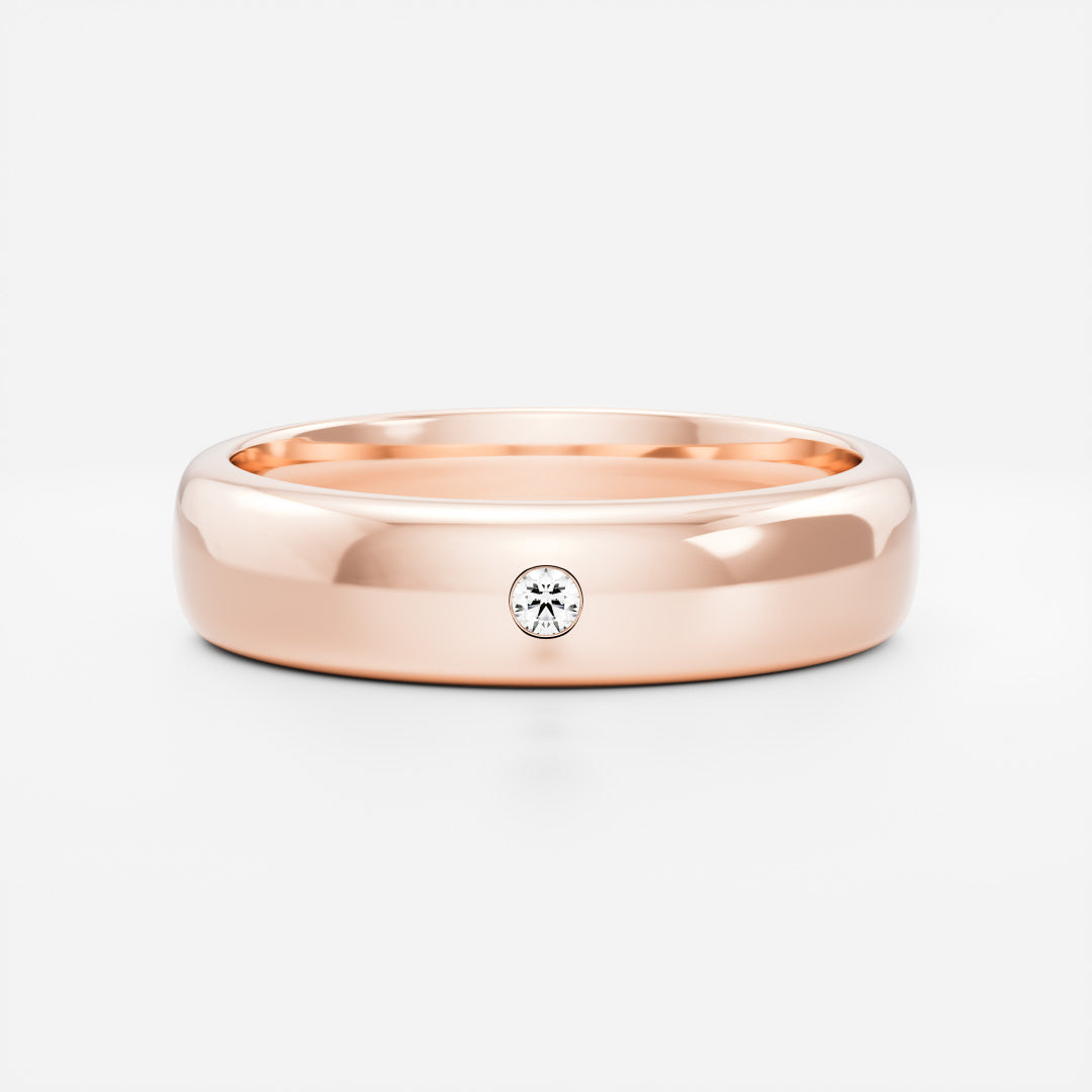 Round Lab Grown Diamond Classic Comfort Fit Men's Wedding Band