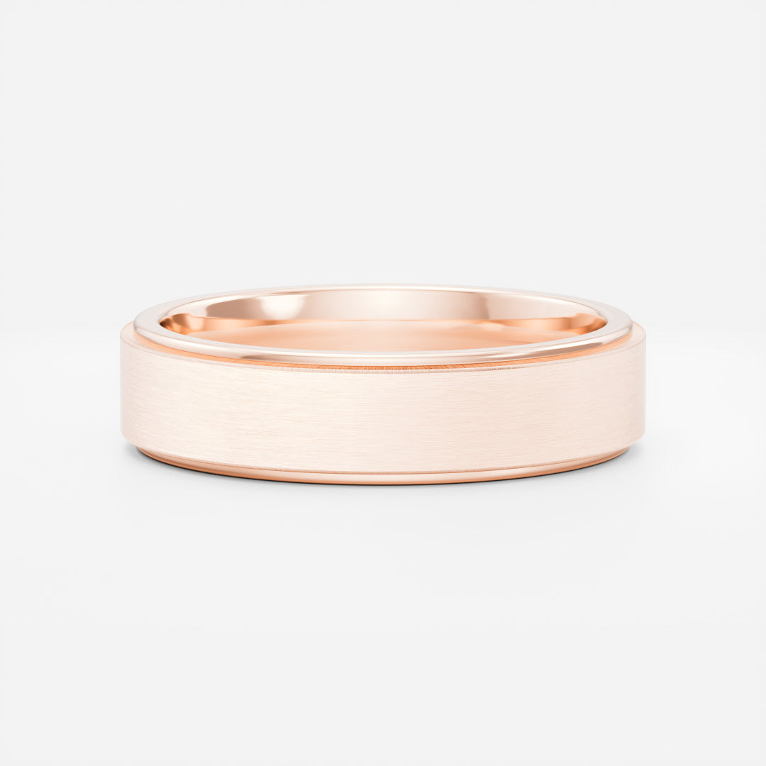 The Leon Ring - Flat Bevelled Edge Brushed Men's Ceremonial Band