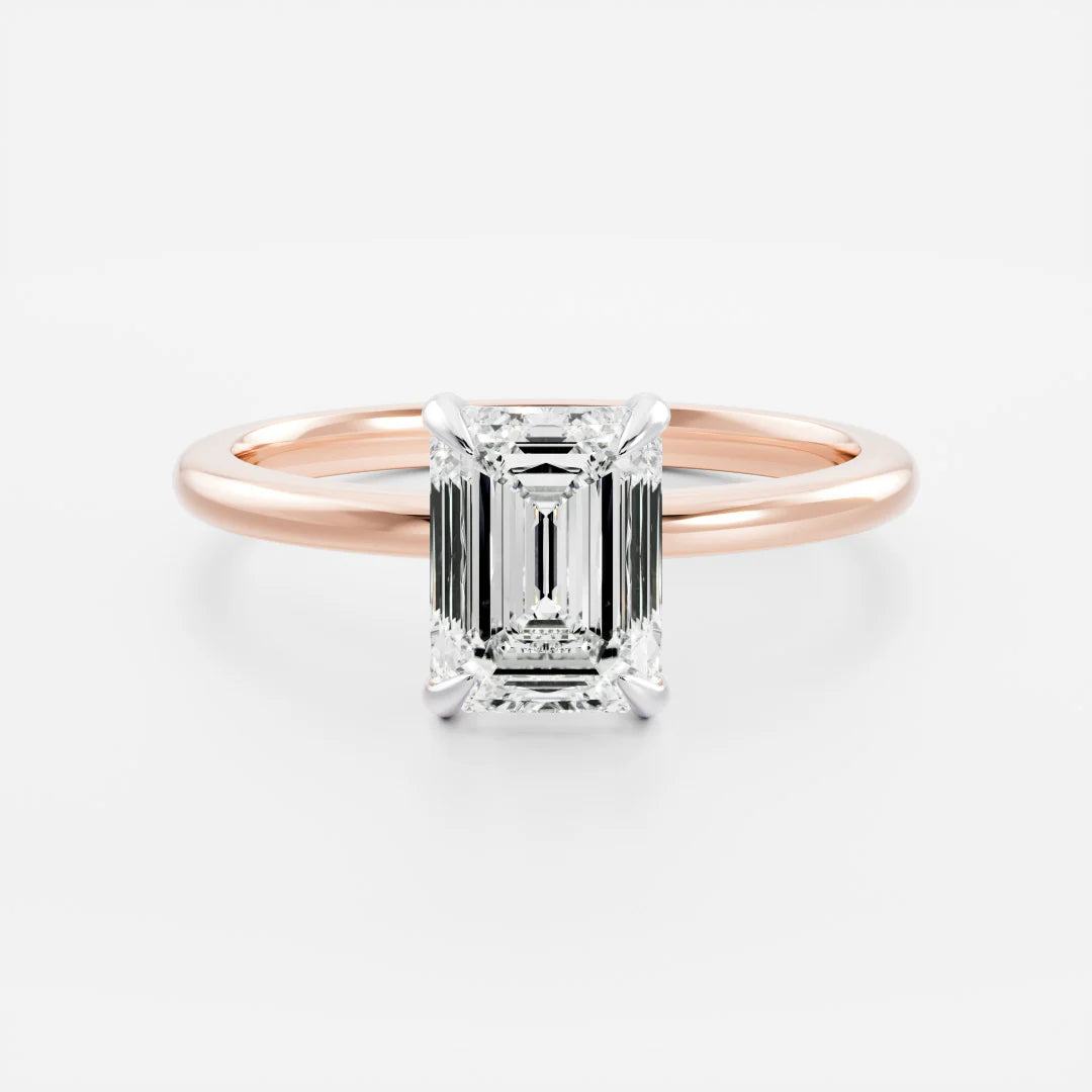2.50CT Emerald Cut Lab Grown Diamond Solitaire Engagement Ring
