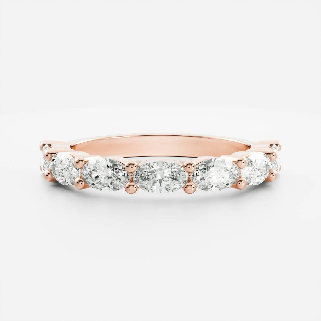 Horizontal Oval Lab Grown Diamond Wedding Band