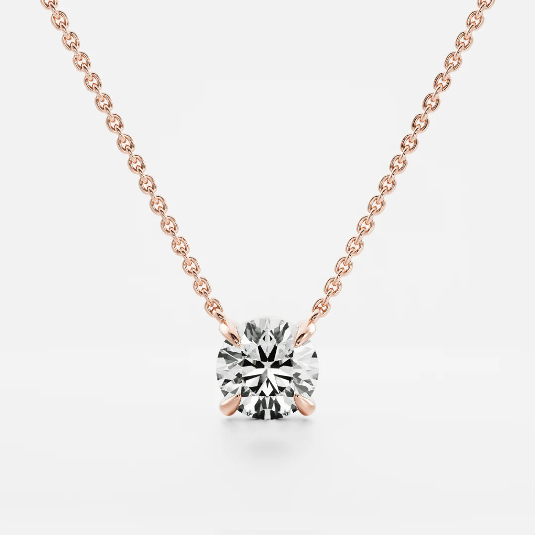 1.0CT Round Cut Lab Grown Diamond Pendant Necklace