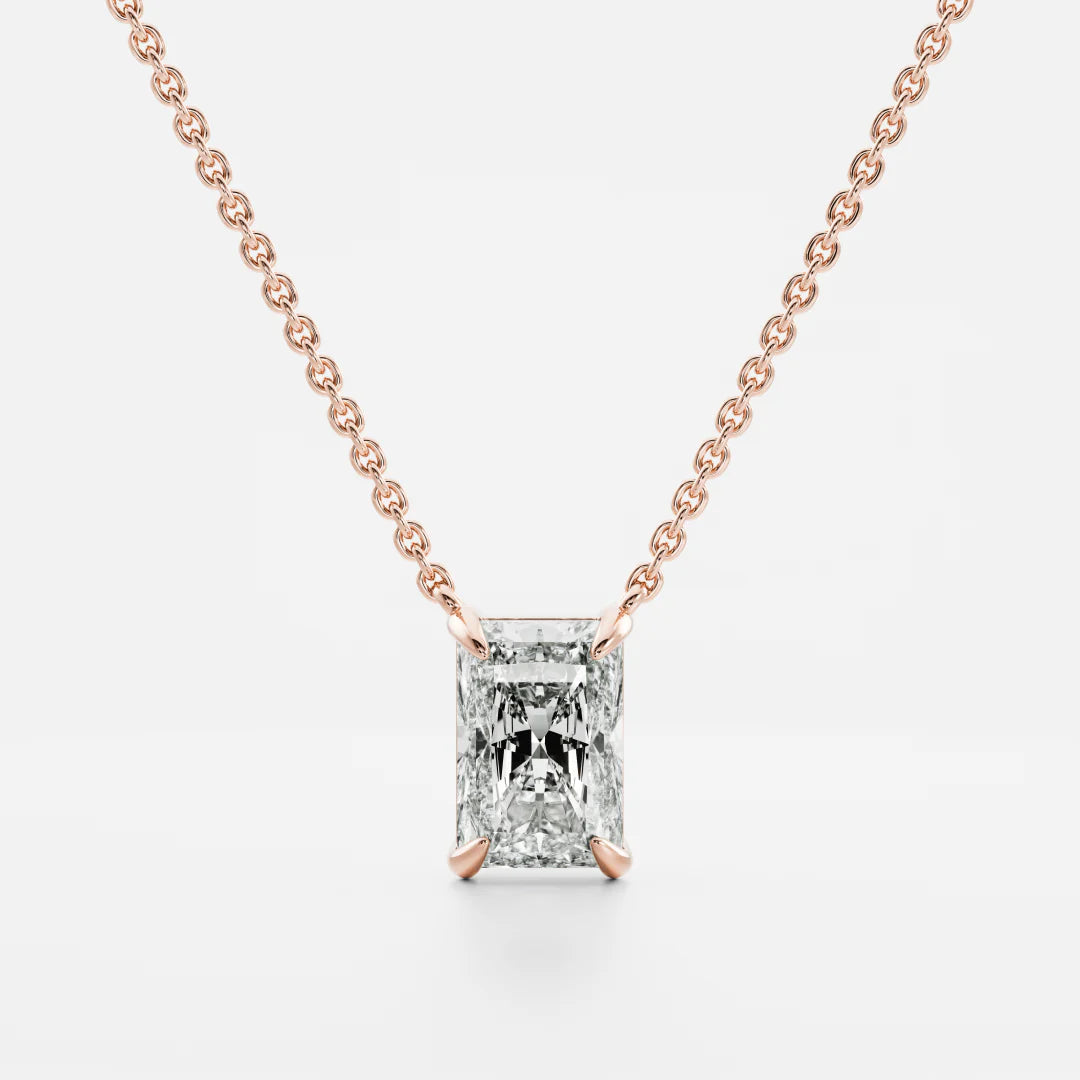 1.0CT Radiant Cut Lab Grown Diamond Pendant Necklace
