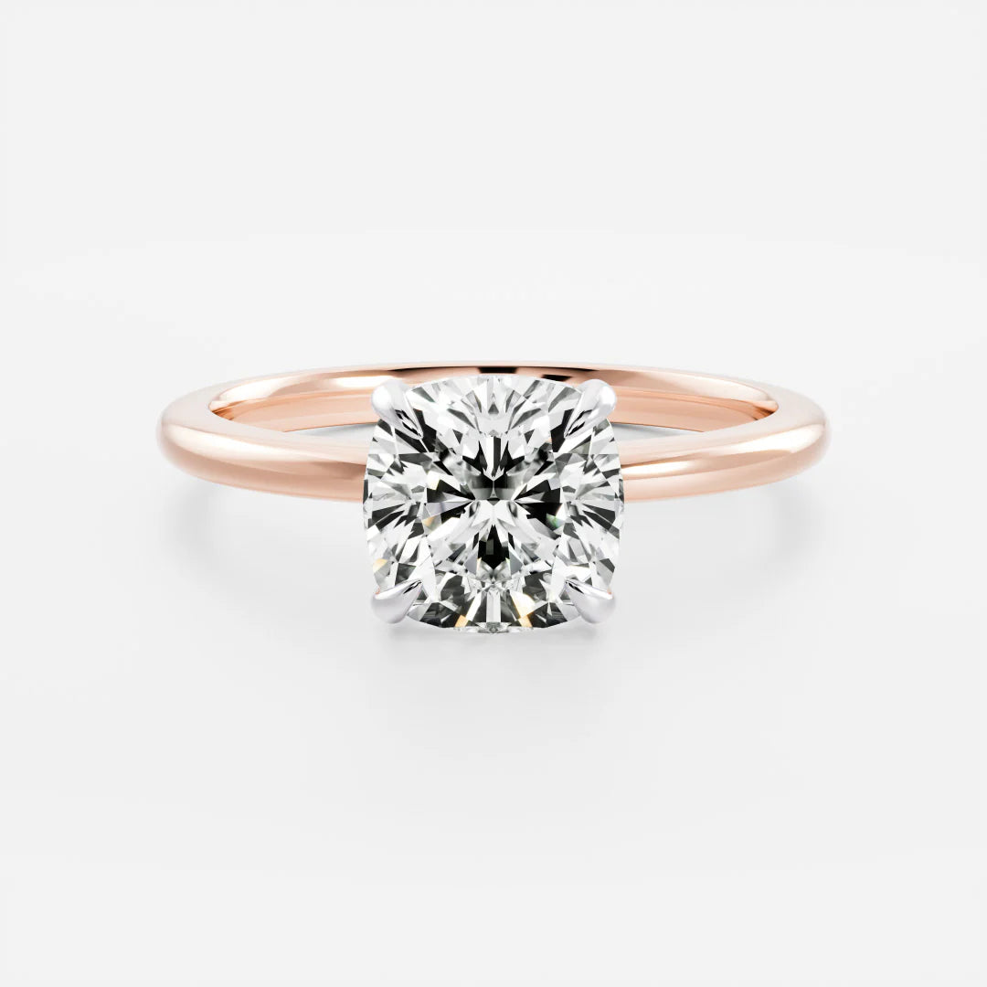 1.0CT Cushion Cut Lab Grown Diamond Solitaire Engagement Ring