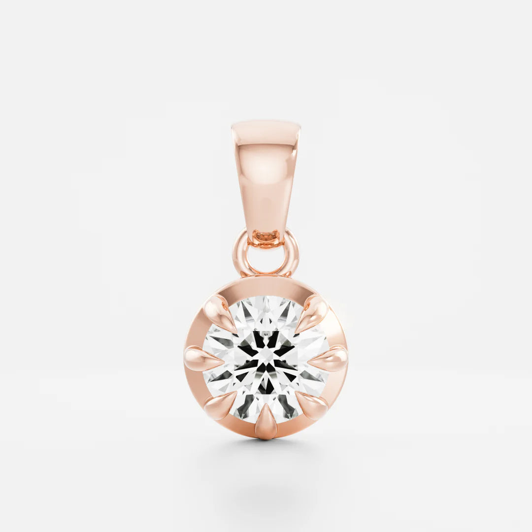 1.0CT Bezel Set Round Cut Lab Grown Diamond Pendant
