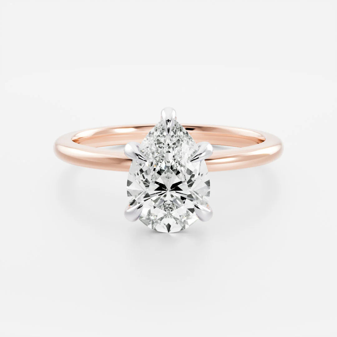 1.50CT Pear Cut Lab Grown Diamond Solitaire Engagement Ring