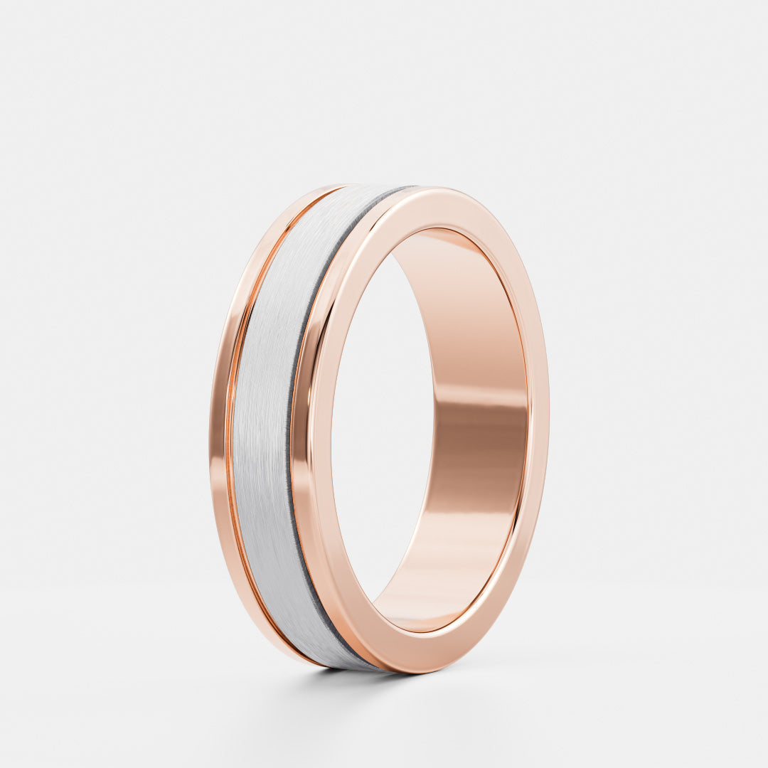 14K Solid Gold Comfort Fit Brushed Finish Men's Wedding Band