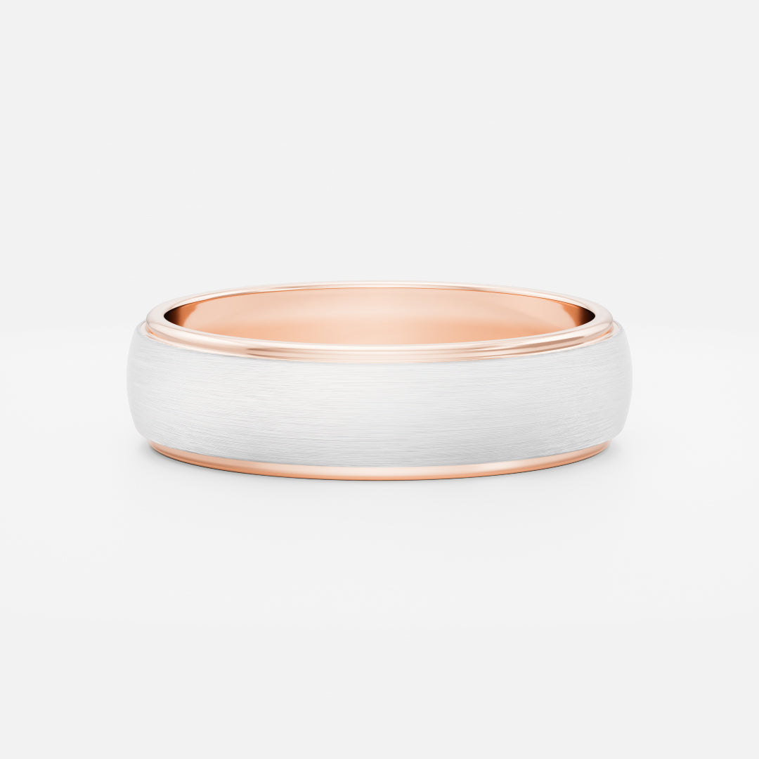 18K Solid Gold Brushed Finish Comfort Fit Men's Wedding Band