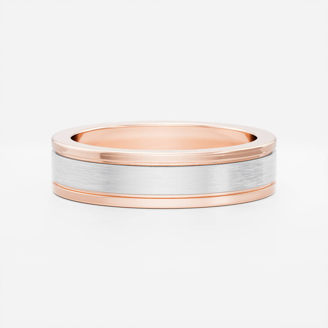 14K Solid Gold Comfort Fit Brushed Finish Men's Wedding Band