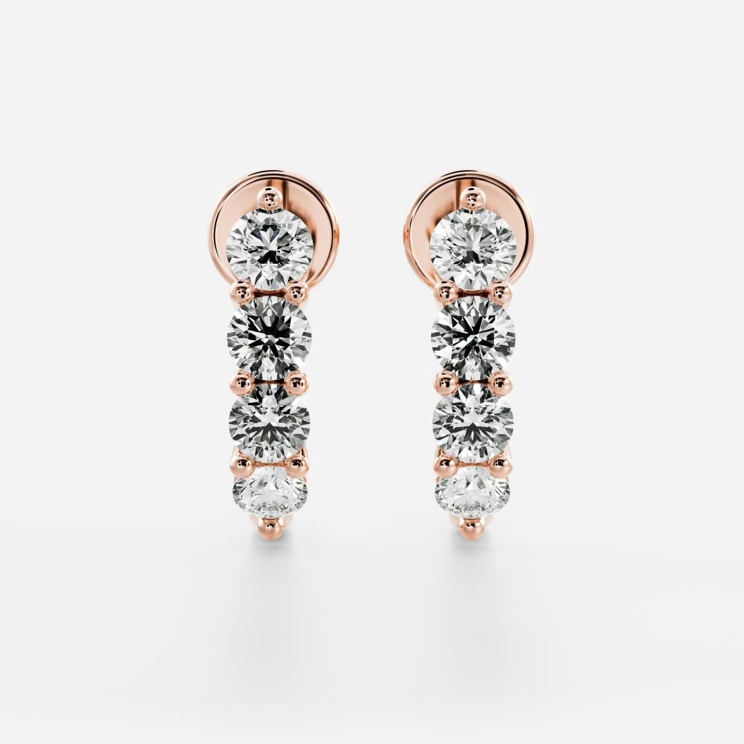 Round Lab Grown Diamond Hoop Earrings