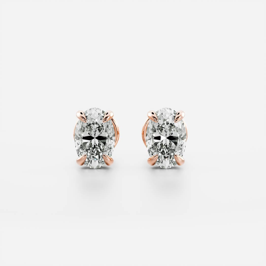 Oval Lab Grown Diamond Stud Earrings
