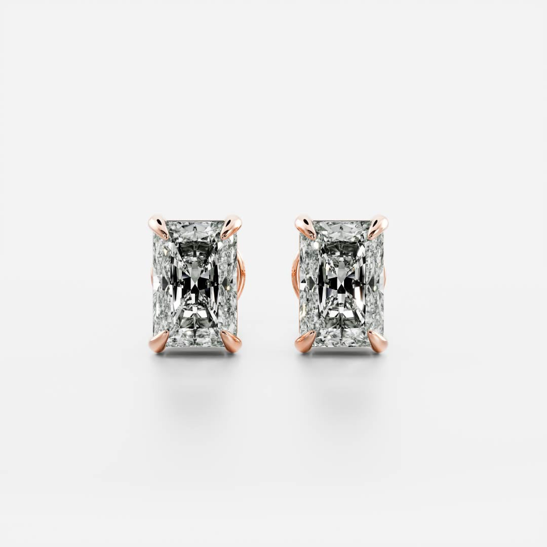 Radiant Lab Grown Diamond Stud Earrings