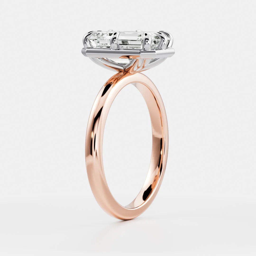 2.50CT Emerald Cut Lab Grown Diamond Bezel Solitaire Engagement Ring