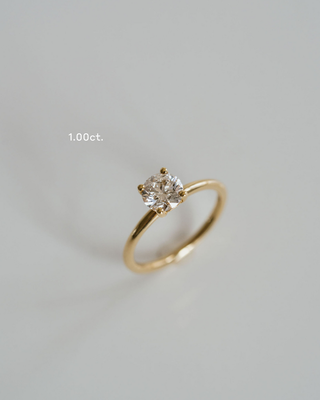1.0CT Round Lab Grown Diamond Solitaire Engagement Ring