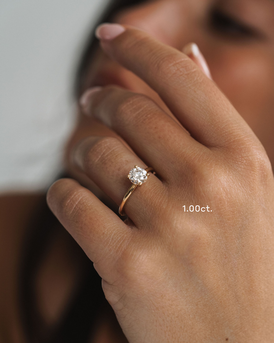 1.0CT Round Lab Grown Diamond Solitaire Engagement Ring