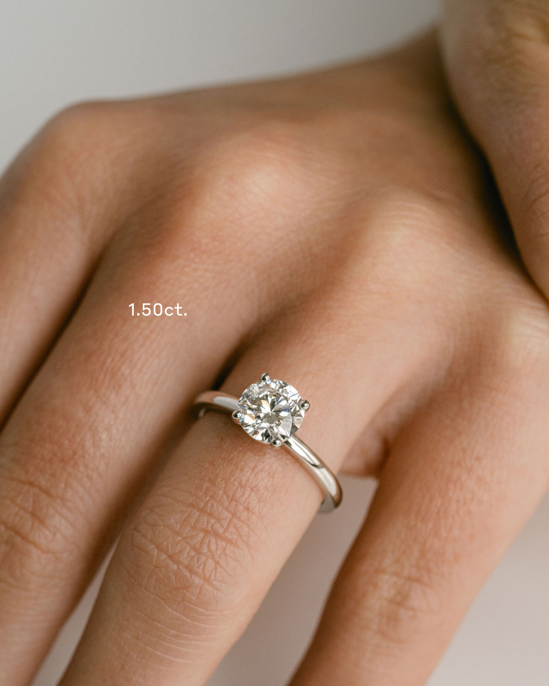 1.0CT Round Lab Grown Diamond Solitaire Engagement Ring