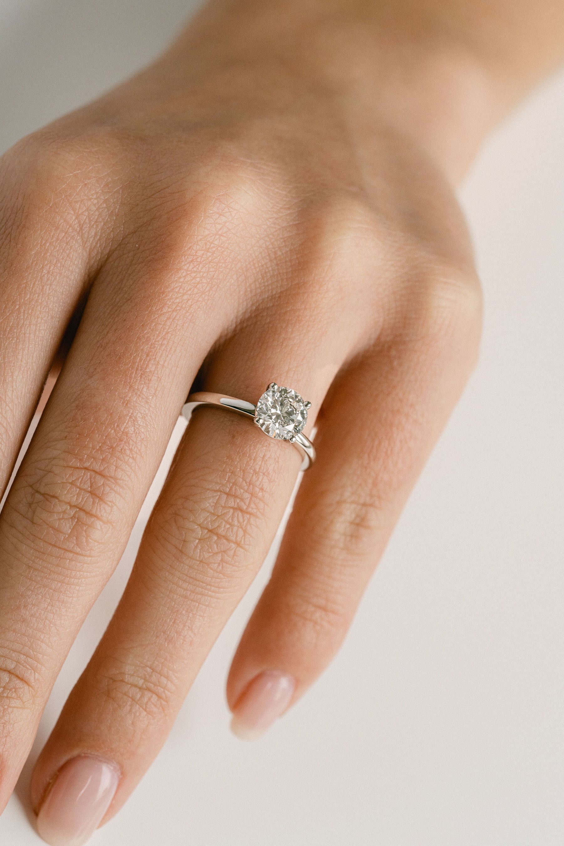 1.0CT Round Lab Grown Diamond Solitaire Engagement Ring