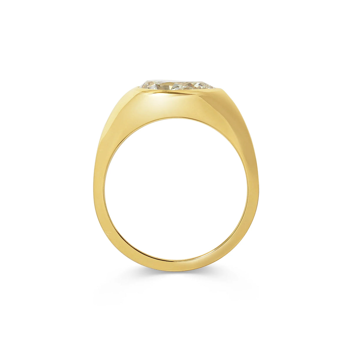 1.50CT Antique Yellow Pear Cut Lab Grown Diamond Signet Engagement Ring