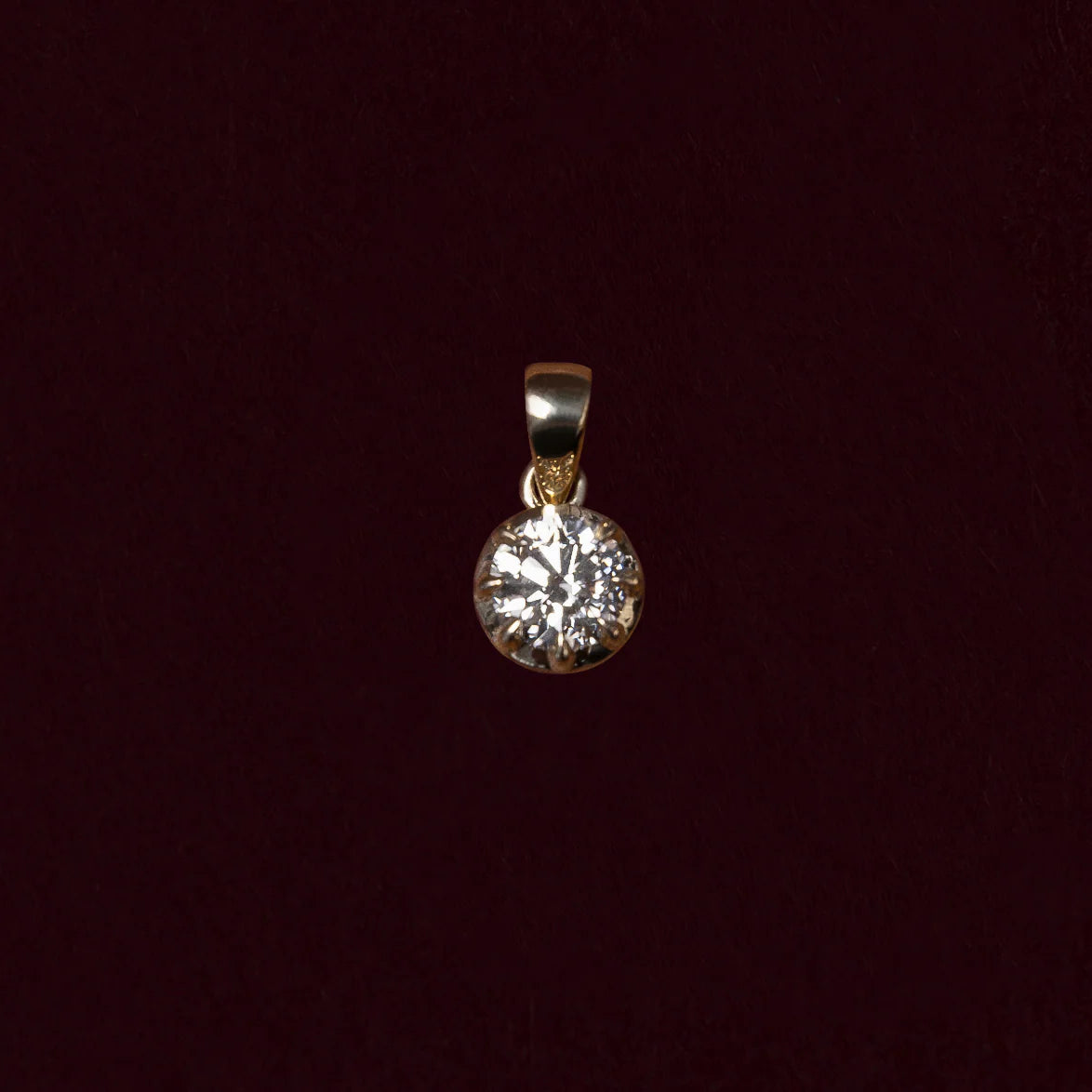1.0CT Bezel Set Round Cut Lab Grown Diamond Pendant