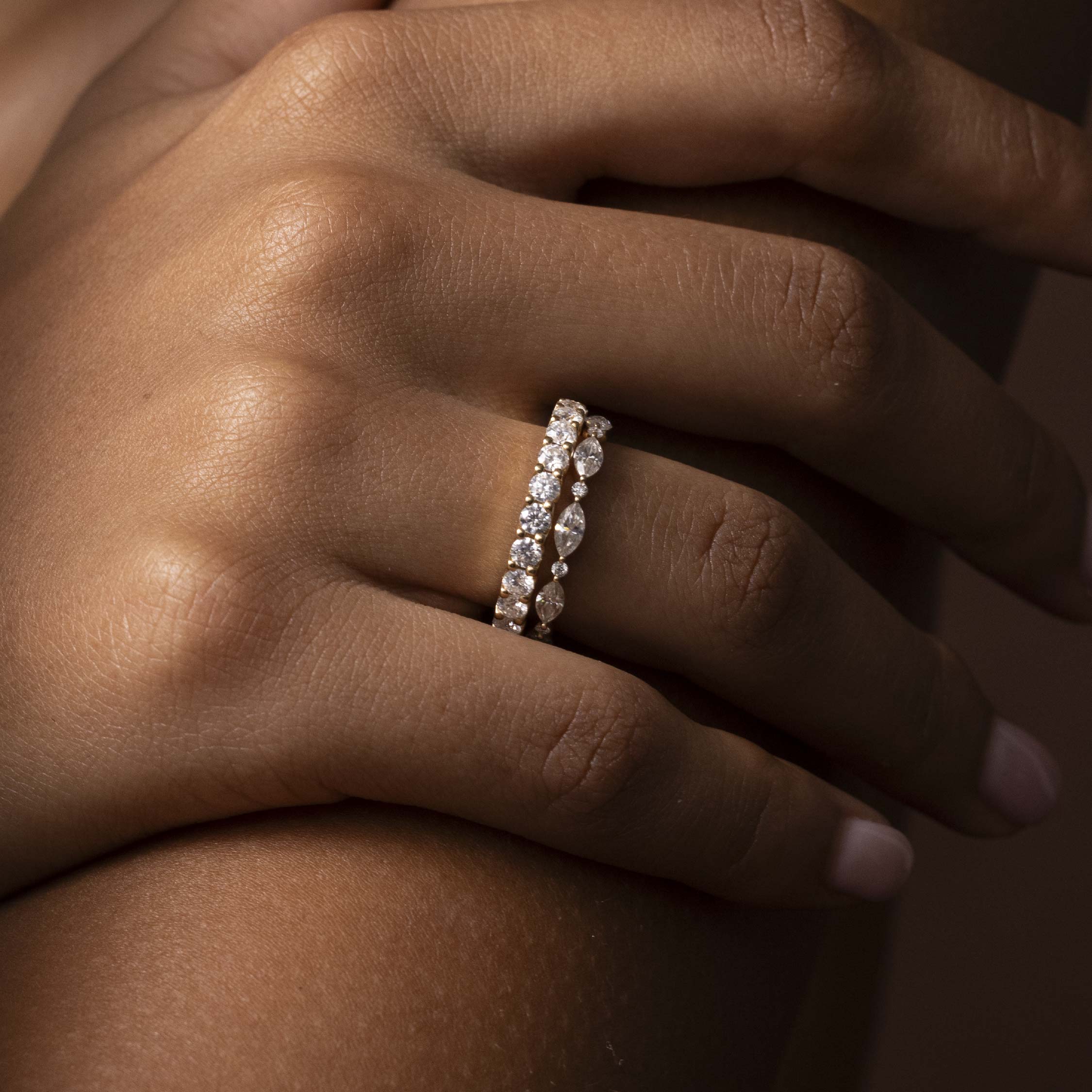The Skylar Ring - Large Pavé Band