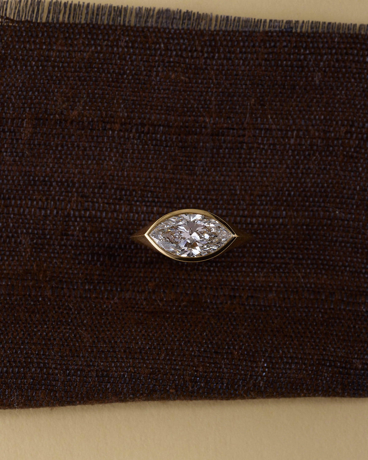 2.0CT Bezel Set East West Marquise Cut Lab Grown Diamond Knife Edge Engagement Ring