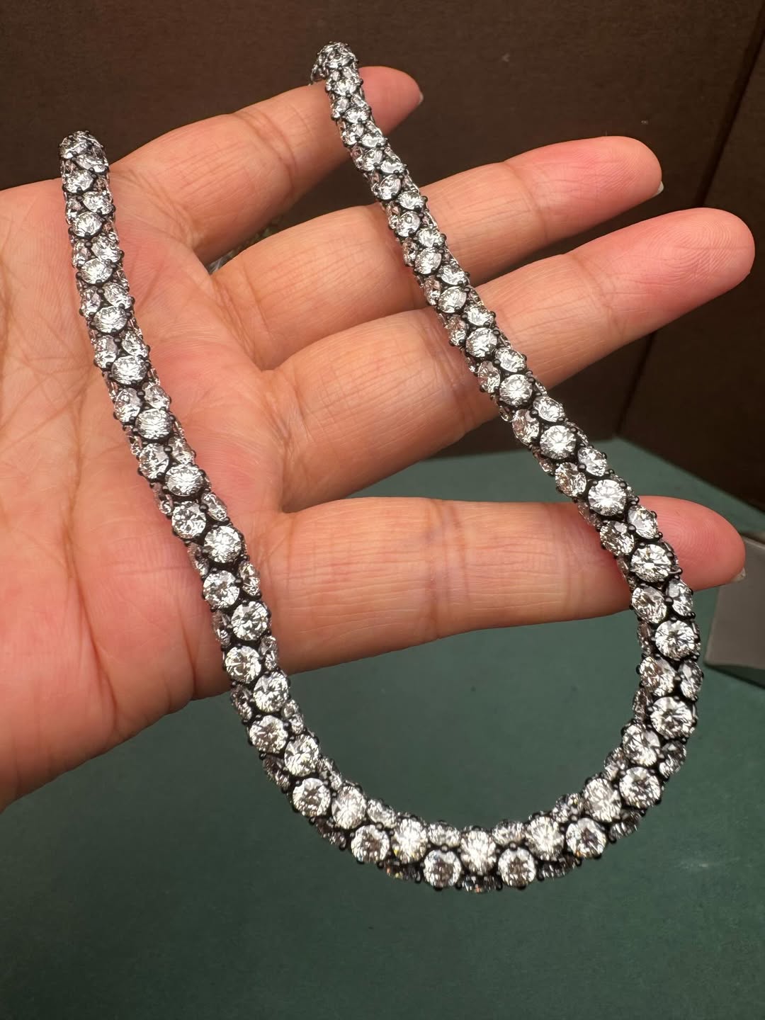 Tempest 18K Blackened White & Yellow Round Lab Grown Diamond Necklace