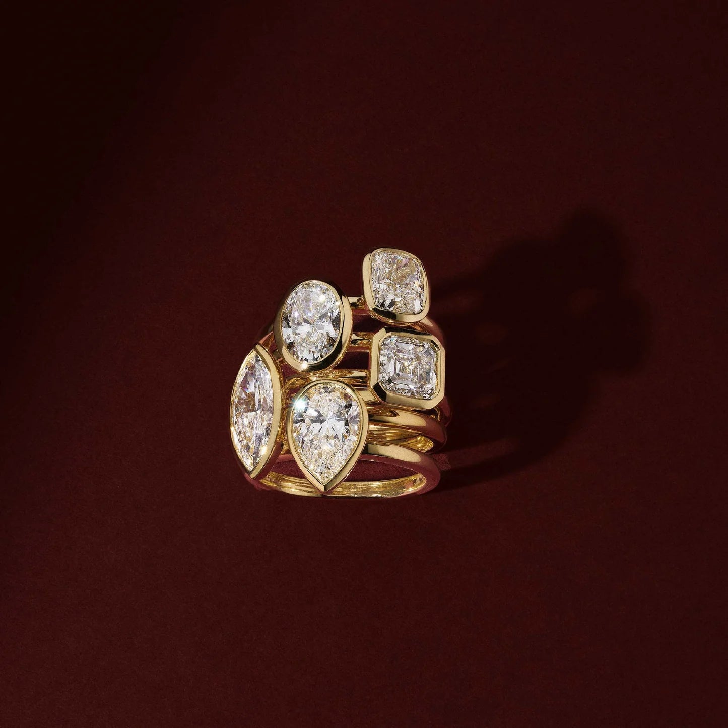 1.0CT Bezel Set Pear Cut Lab Grown Diamond Solitaire Engagement Ring