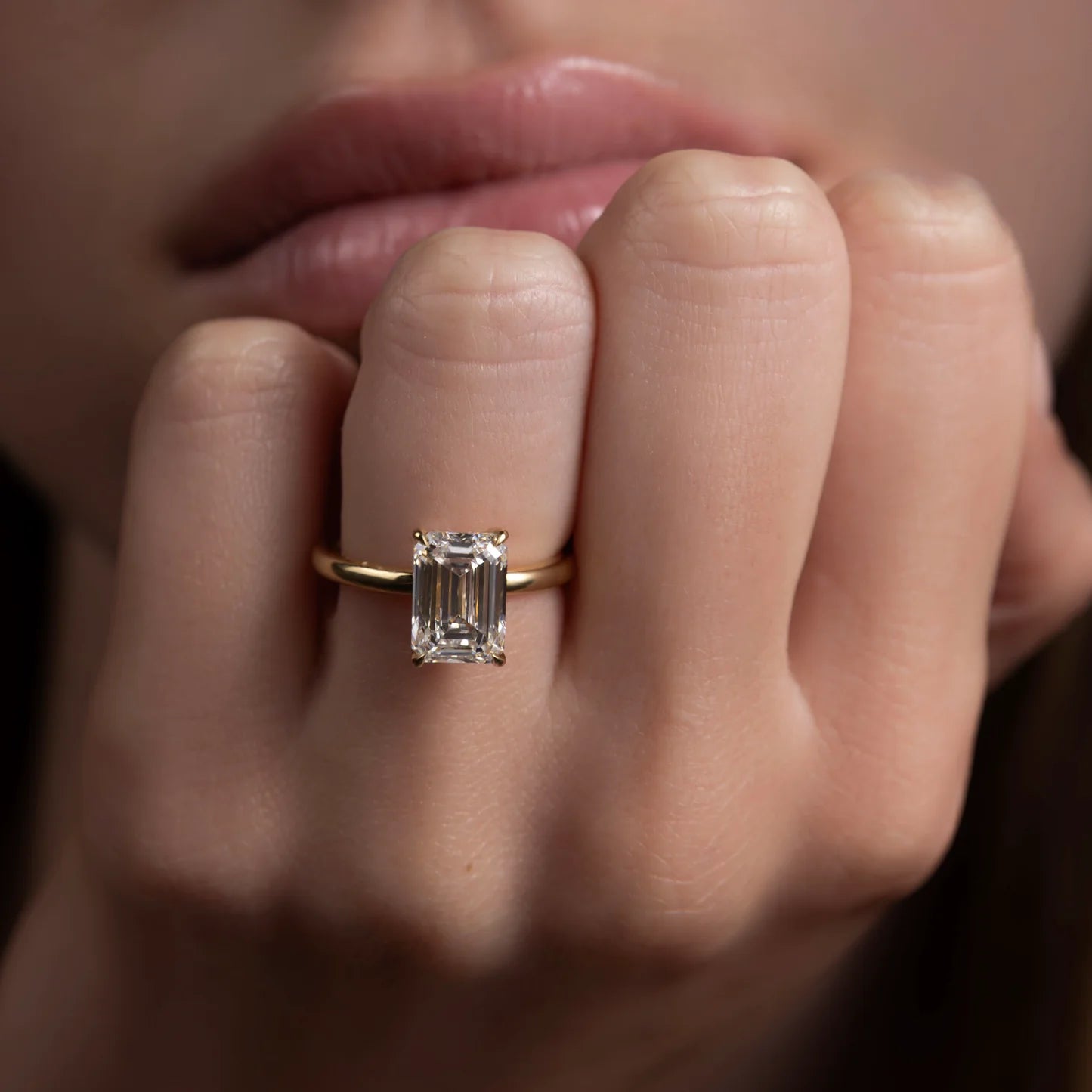 2.50CT Emerald Cut Lab Grown Diamond Solitaire Engagement Ring