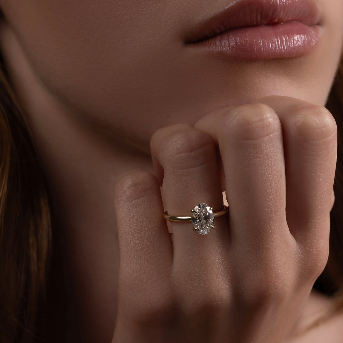 The Luise Ring® - Low Set Oval Solitaire