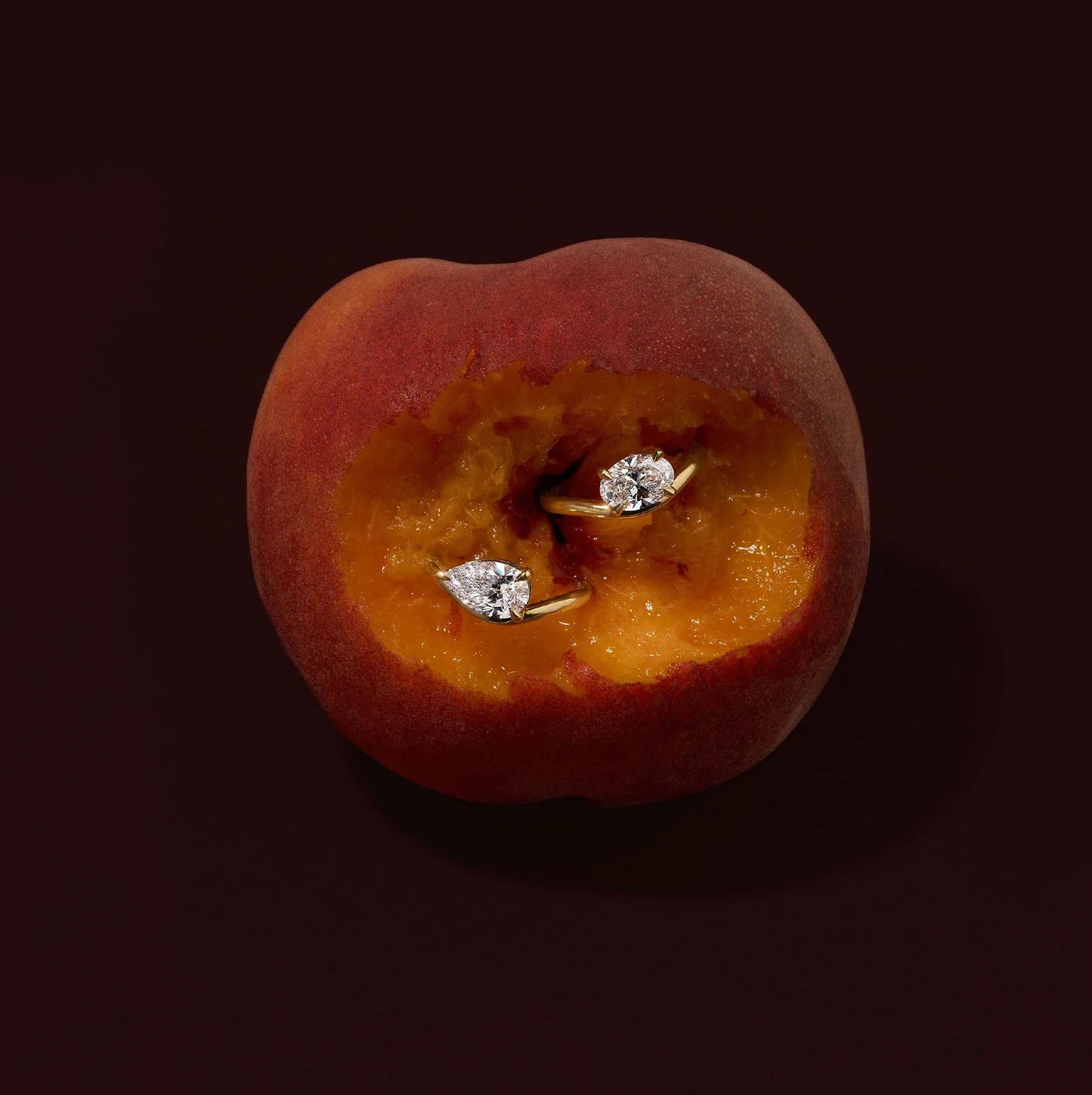 2.0CT East West Oval Lab Grown Diamond Curved Solitaire Unique Engagement Ring