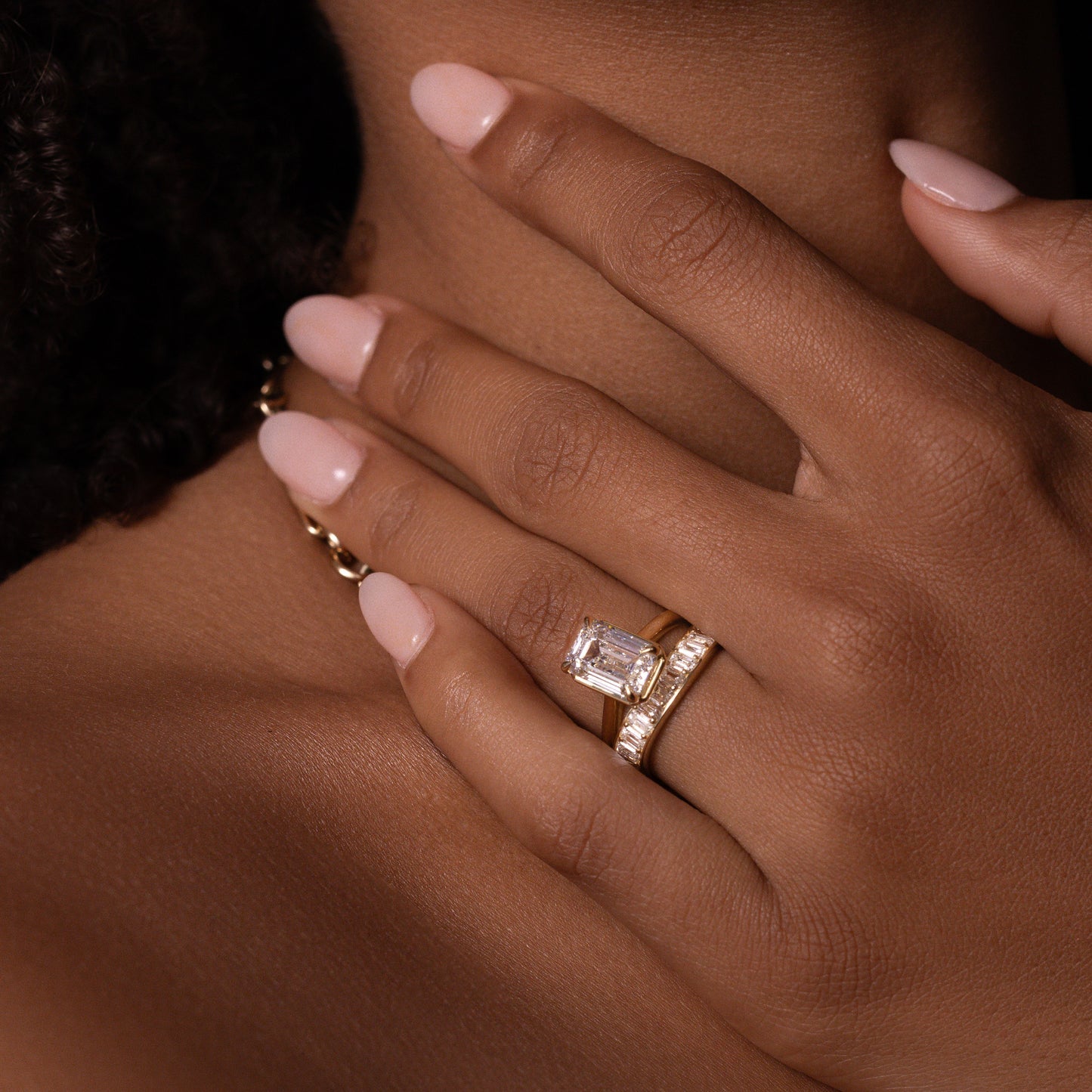 2.50CT Bezel Set Emerald Cut Lab Grown Diamond Solitaire Engagement Ring