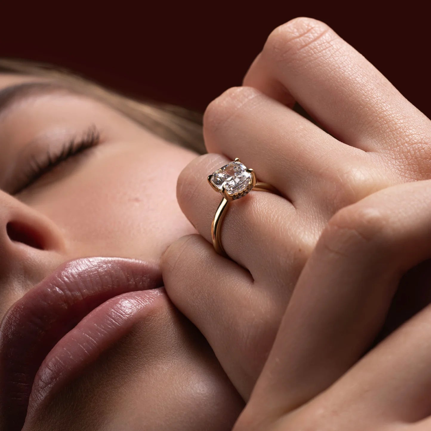 1.0CT Elongated Cushion Cut Lab Grown Diamond Solitaire Engagement Ring