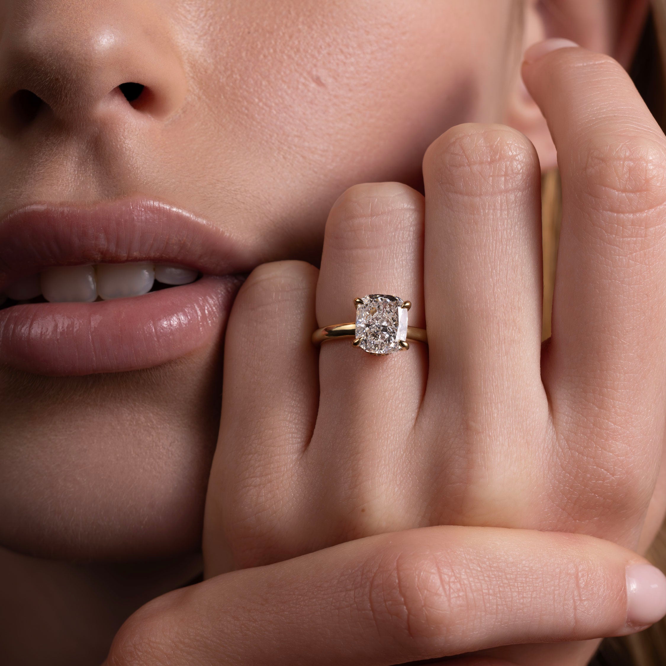 The Ophelia Ring - Elongated Cushion Solitaire