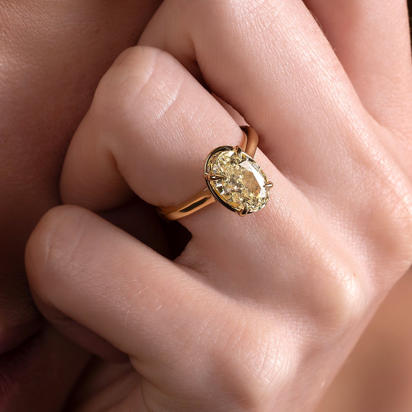 2.50CT Bezel Set Oval Cut Lab Grown Diamond Solitaire Engagement Ring