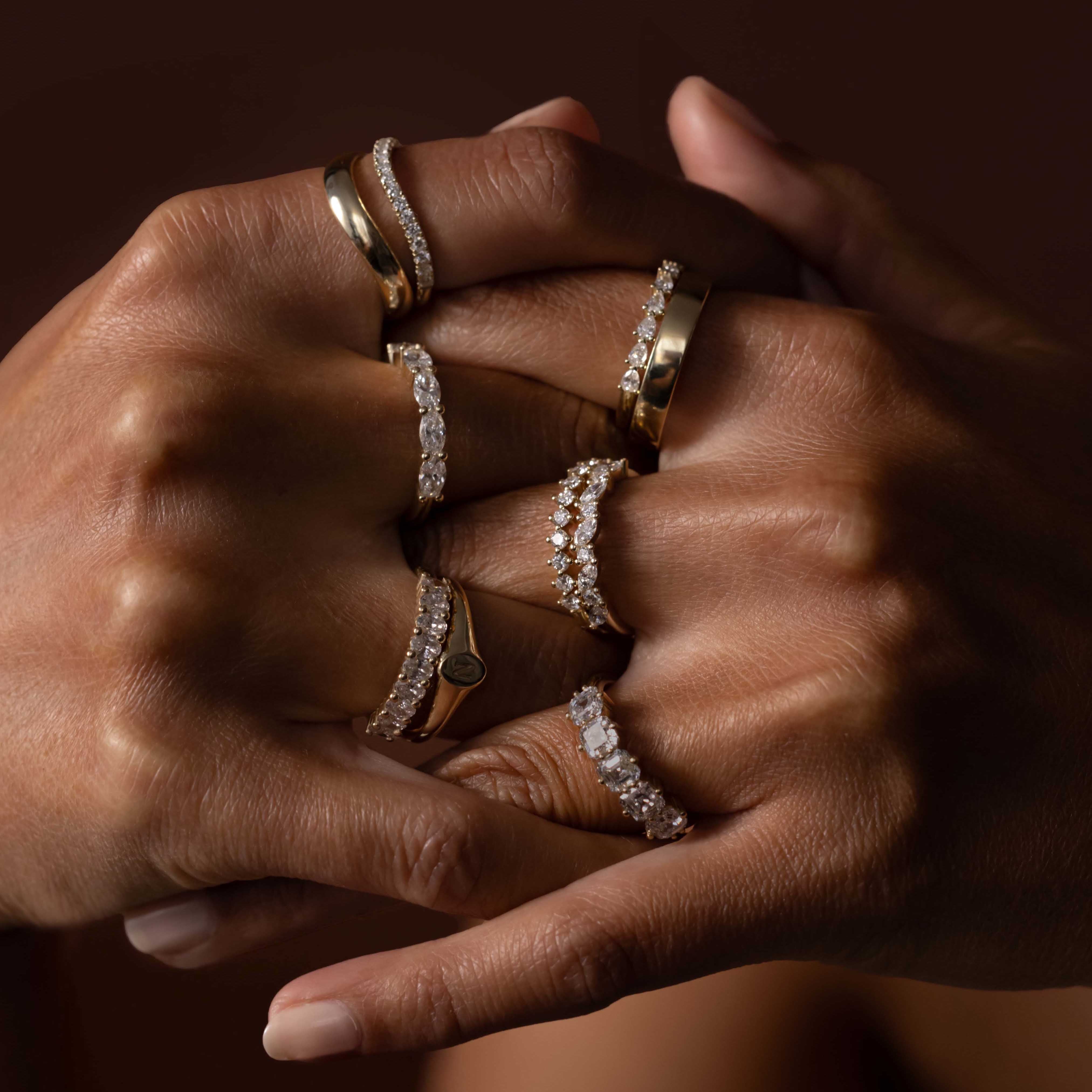 The Gia Ring - Half Oval Band