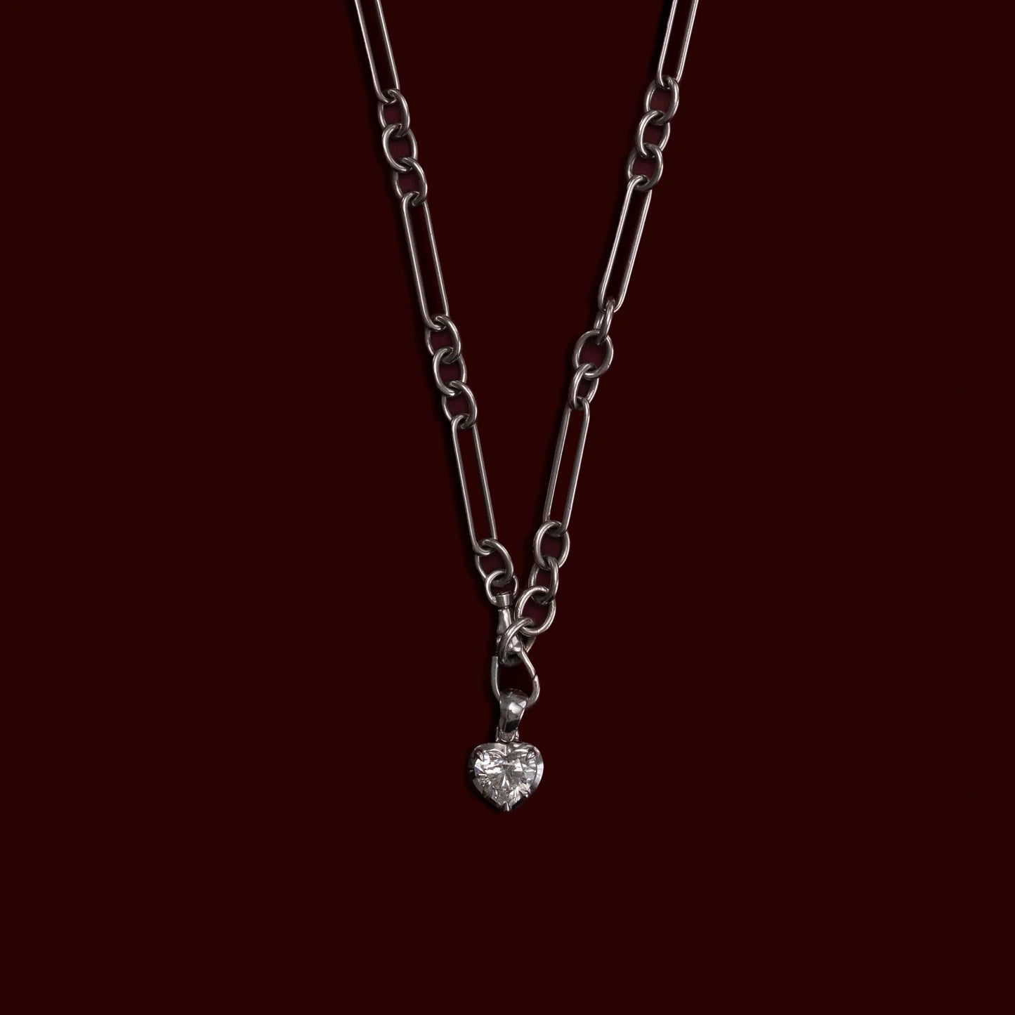 1.0CT Cut-Down Bezel Set Heart Shape Lab Grown Diamond Georgian Style Pendant