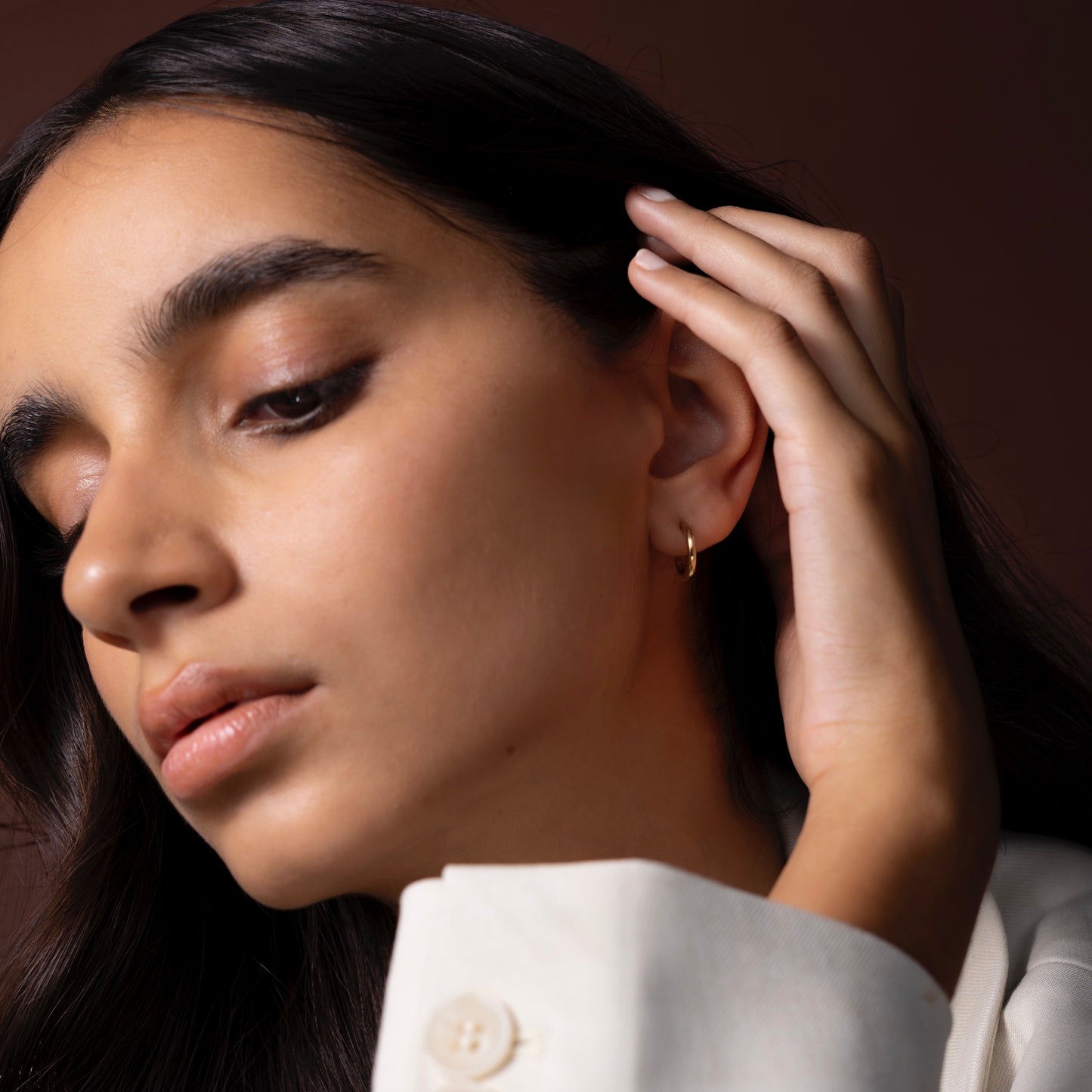 18K Solid Gold Classic Hoop Earrings