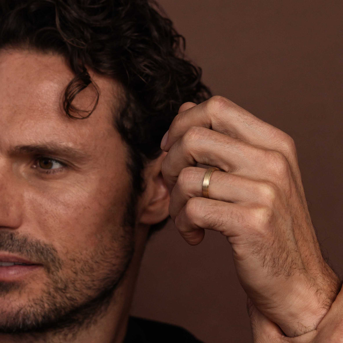 The Leon Ring - Flat Bevelled Edge Brushed Men's Ceremonial Band