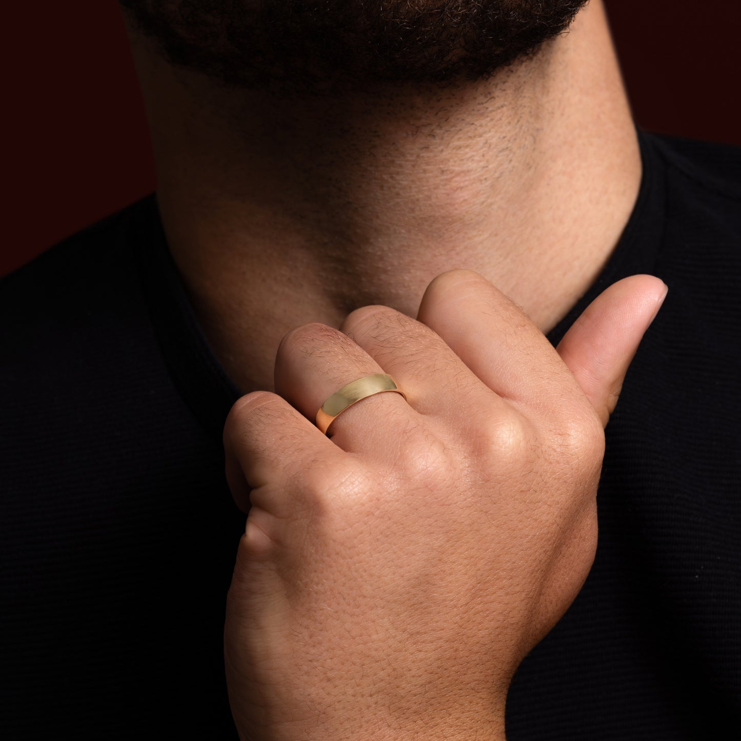 Brushed Finish Soft Chamfered Edge Men's Wedding Band