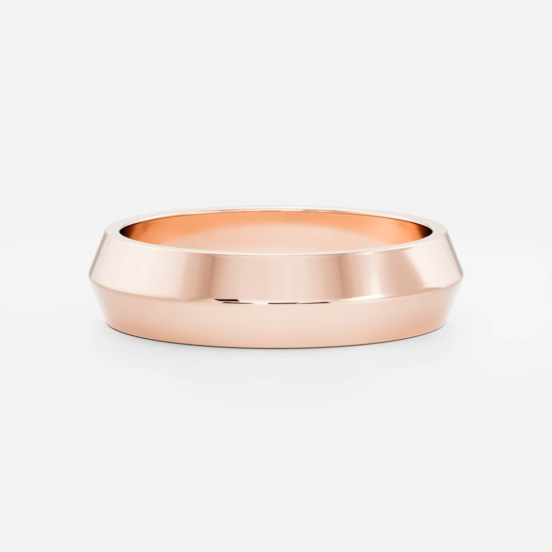 14K Solid Gold Comfort Fit Polished Classic Knife Edge Men's Wedding Band
