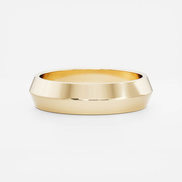 14K Solid Gold Comfort Fit Polished Classic Knife Edge Men's Wedding Band
