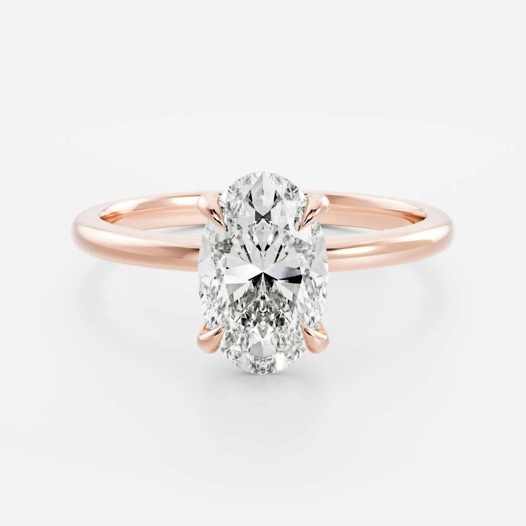 2.50CT Oval Cut Lab Grown Diamond Solitaire Engagement Ring