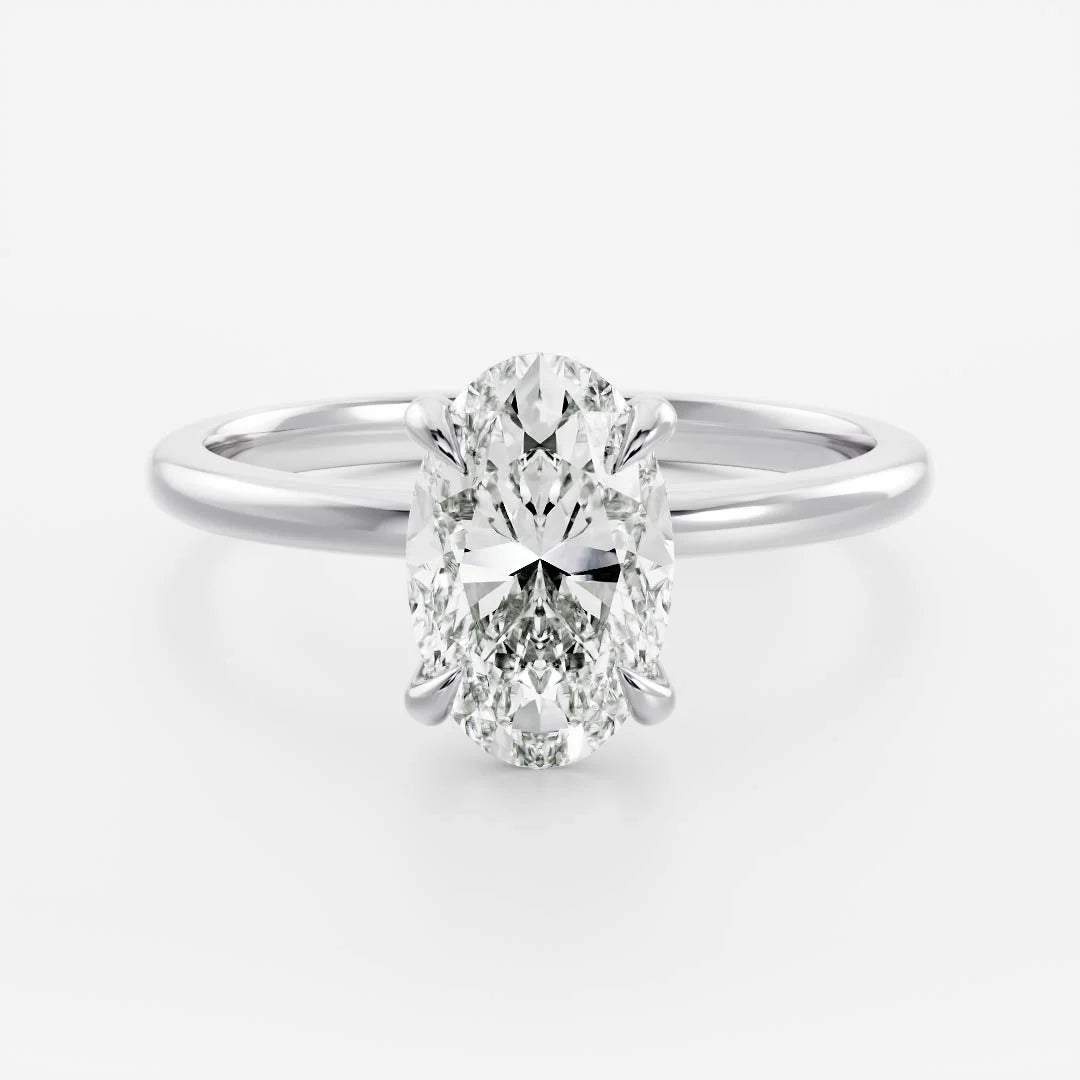 2.50CT Oval Cut Lab Grown Diamond Solitaire Engagement Ring