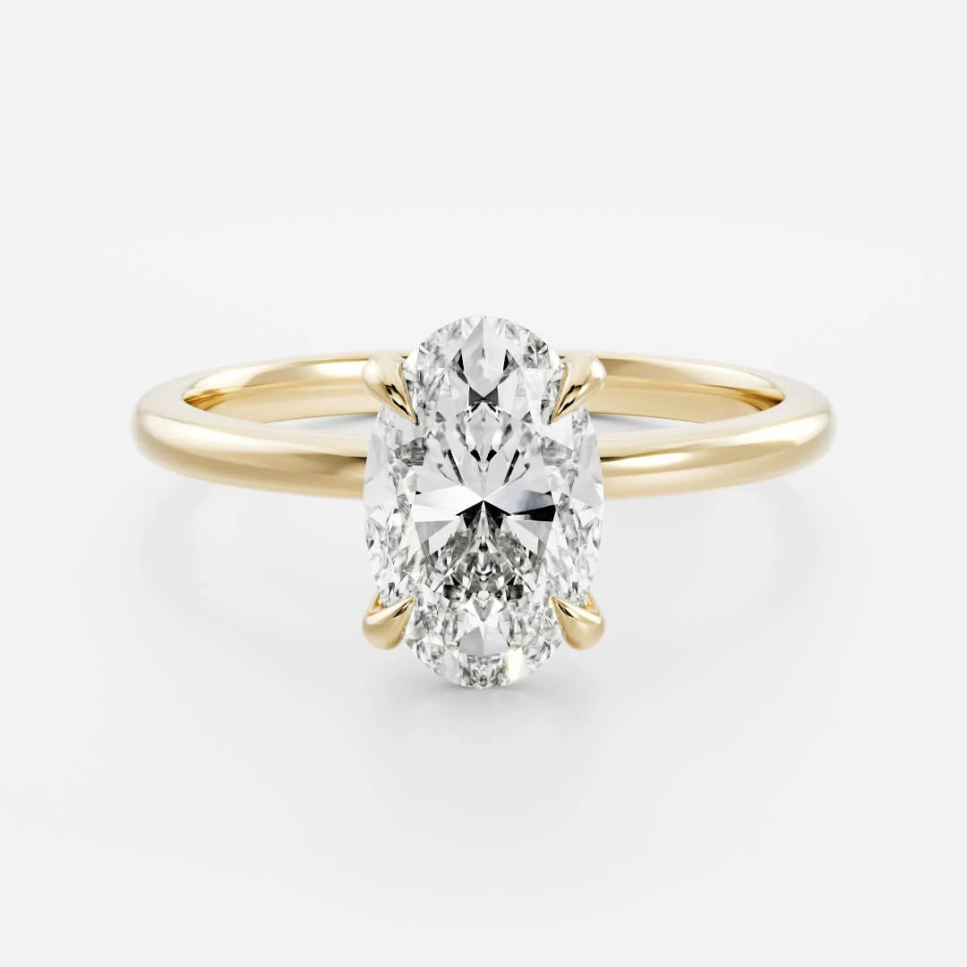 2.50CT Oval Cut Lab Grown Diamond Solitaire Engagement Ring