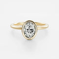 1.0CT Bezel Set Oval Cut Lab Grown Diamond Solitaire Engagement Ring