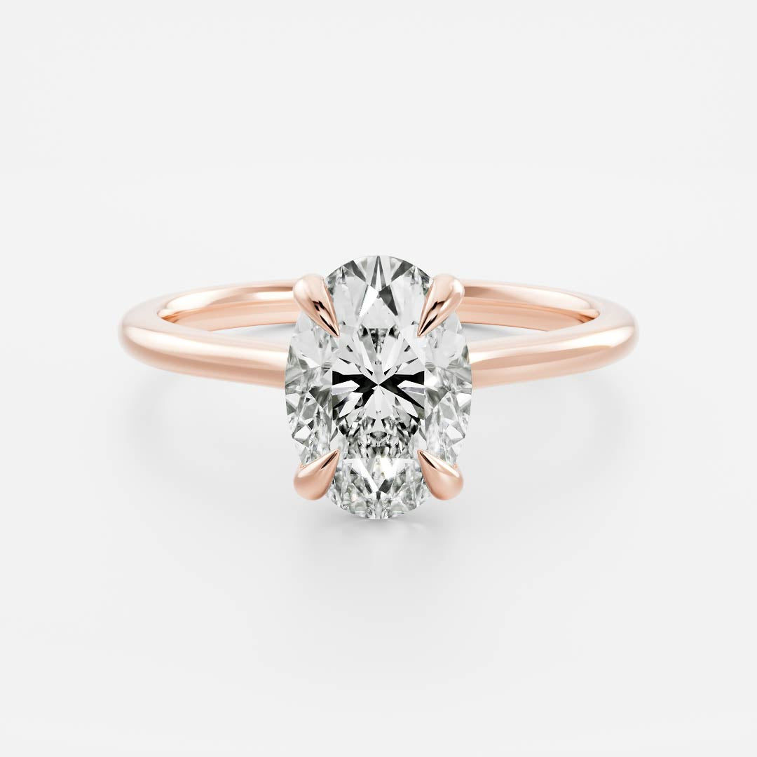 The Luise Ring® - Oval Cathedral Solitaire