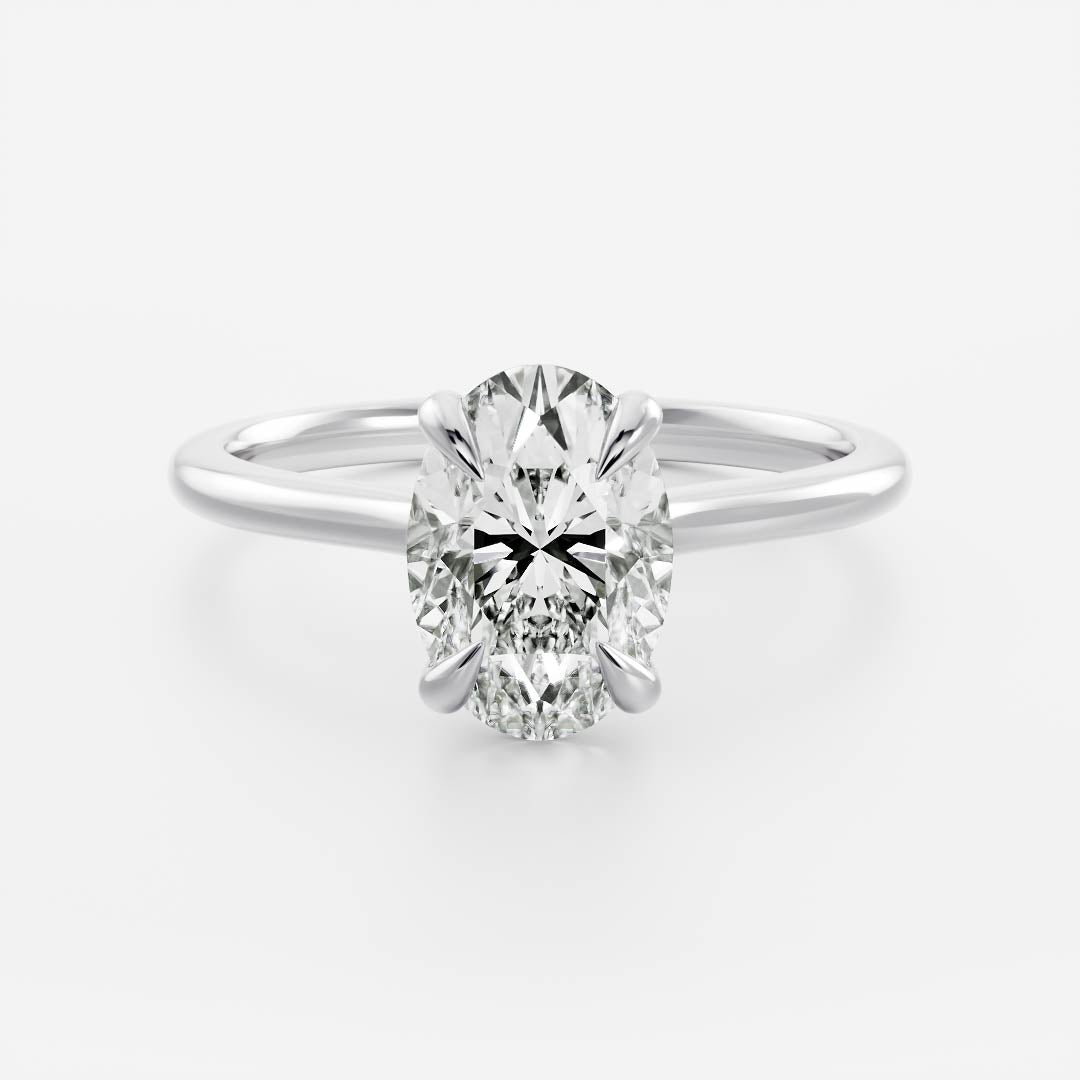 The Luise Ring® - Oval Cathedral Solitaire