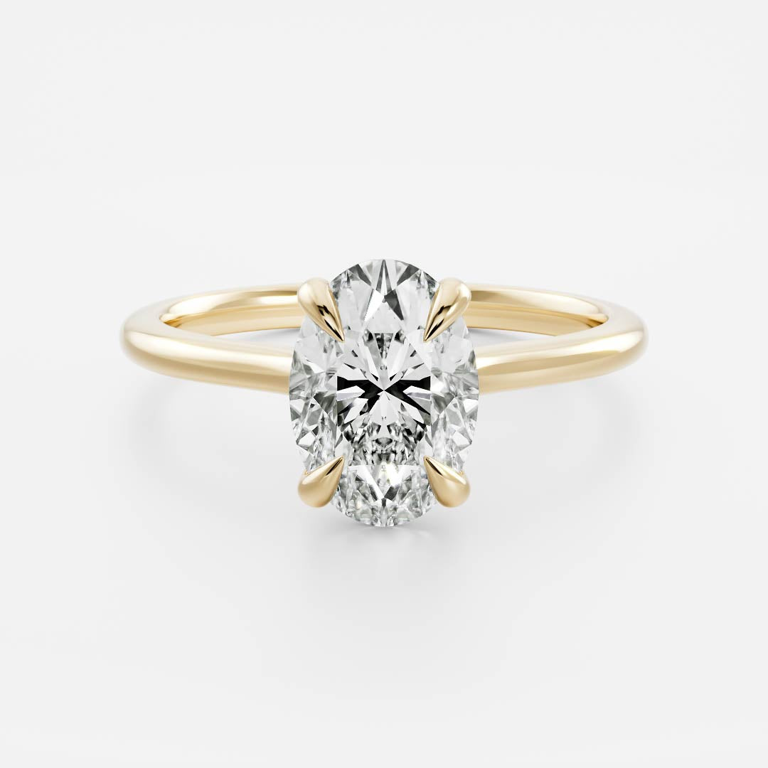 The Luise Ring® - Oval Cathedral Solitaire
