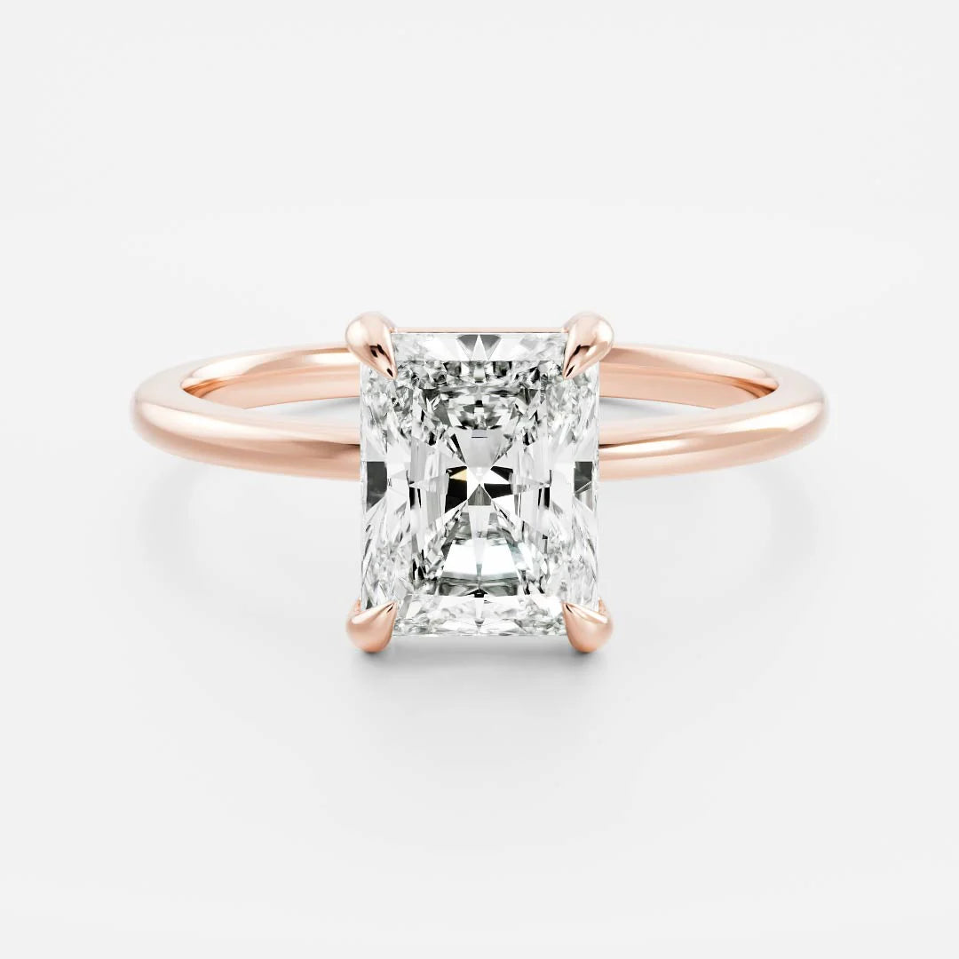 2.50CT Radiant Cut Lab Grown Diamond Solitaire Engagement Ring