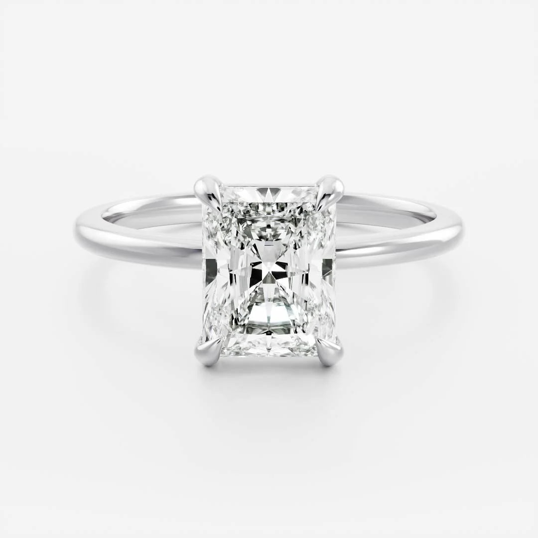 2.50CT Radiant Cut Lab Grown Diamond Solitaire Engagement Ring