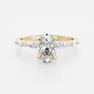 1.50CT Oval Cut IGI Certified Lab Grown Diamond Pave Engagement Ring